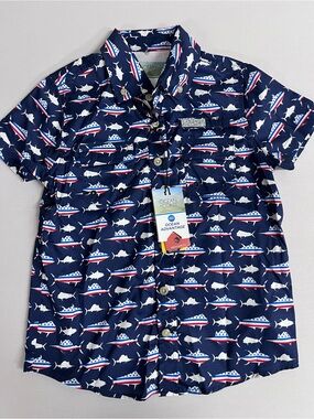 Brand New-Ocean+Coast Boy’s Harbor Navy Button Down Shirt